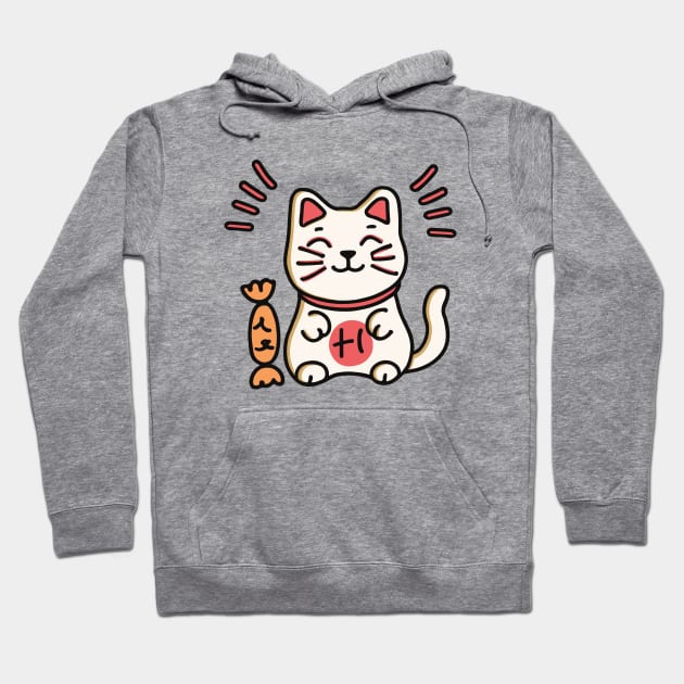 Cute Chinese Cat Cartoon Hoodie by Kawaii Bomb